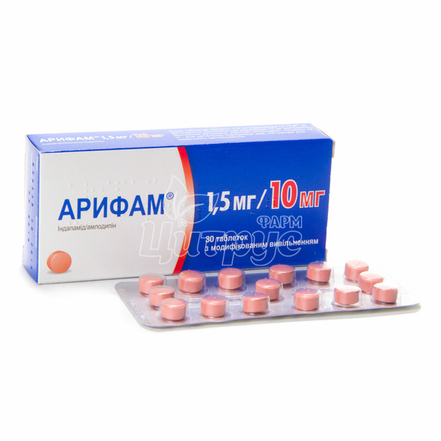 Арифам таблетки с модифицированным высвобождением 1,5 мг/10 мг 30 штук