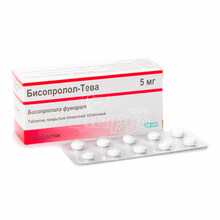 Бісопролол-Тева таблетки вкриті оболонкою 5 мг 30 штук