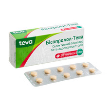 Бісопролол-Тева таблетки 10 мг 30 штук