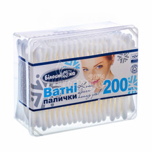 Ватні палички Білосніжка Коробка прямокутна 200 штук
