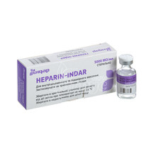 Гепарин-Індар розчин для ін*єкцій 5000 МО по 5 мл 5 штук