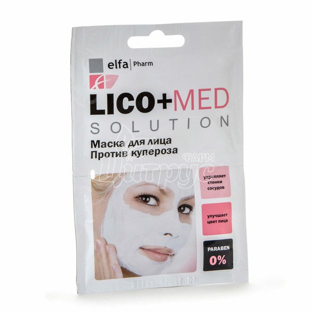 Маска для обличчя Ельфа Фарм (Elfa Pharm) Ліко + Мед (Lico + Med) Проти купероза 20 мл