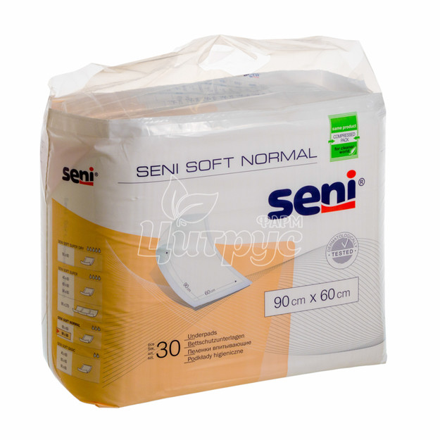 Пелюшки гігієнічні Сені Cофт (Seni Soft) Нормал (Normal) 90 см х 60 см 30 штук