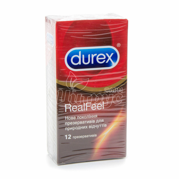 Презервативи Дюрекс (Durex) Ріл Філ (Real Feel) натуральні відчуття 12 штук