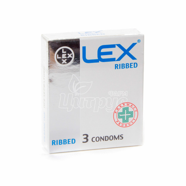 Презервативи Лекс (Lex) Ріббед (Ribbed) ребристі 3 штуки