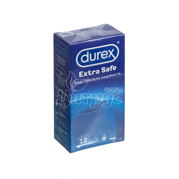 Презервативи Дюрекс (Durex) Екстра Сейф (Extra Safe) більш щільні з додатковою змазкою 12 штук