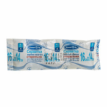 Серветки марлеві Білосніжка 4-шарові стерильні (16 см х 14 см) тип 17 1 штука