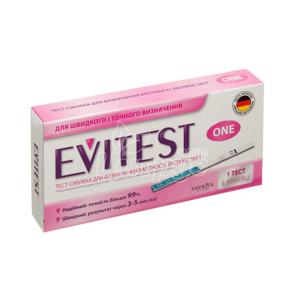 Тест-смужка для визначення вагітності Евітест (Evitest) one червоний