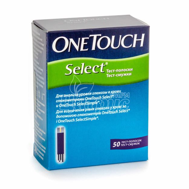 Тест-смужки для глюкометра Ван Тач Селект (One Touch Select) 50 штук