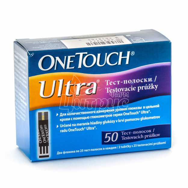 Тест-смужки для глюкометра Ван Тач Ультра (One Touch Ultra) 50 штук