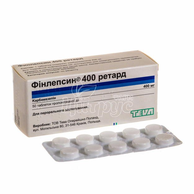 Фінлепсин Ретард таблетки 400 мг 50 штук