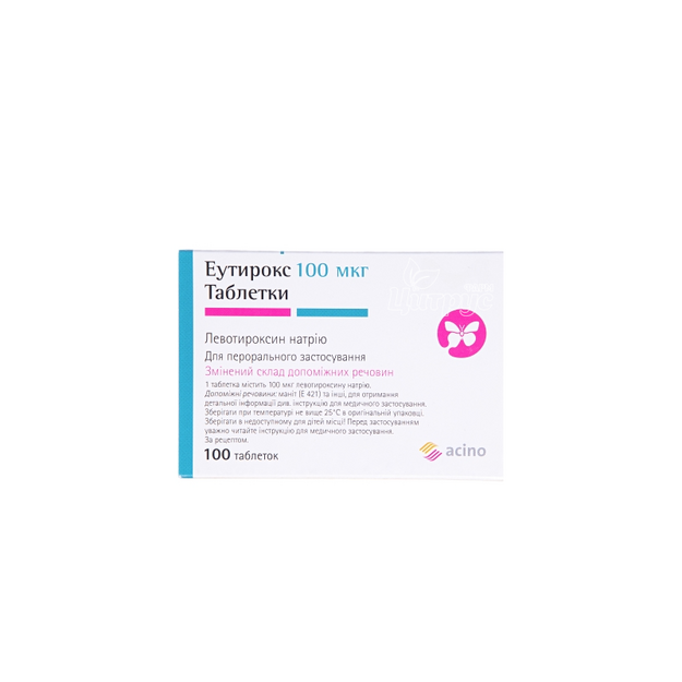 Еутирокс таблетки 100 мкг 100 штук