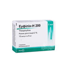 Еуфілін-Н 200 розчин для ін*єкцій ампули 2% по 5 мл 10 штук