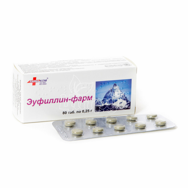 Еуфілін-Фарм таблетки 250 мг 80 штук