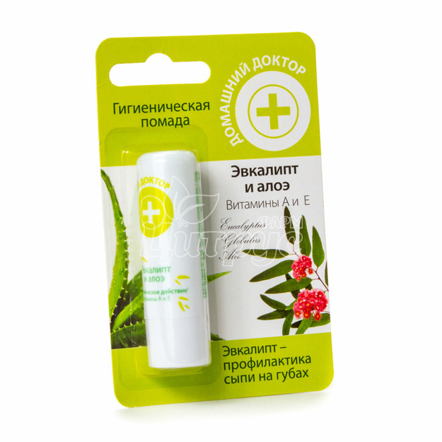 Помада гігієнічна Домашній Лікар Евкаліпт і Алое 3,6 г