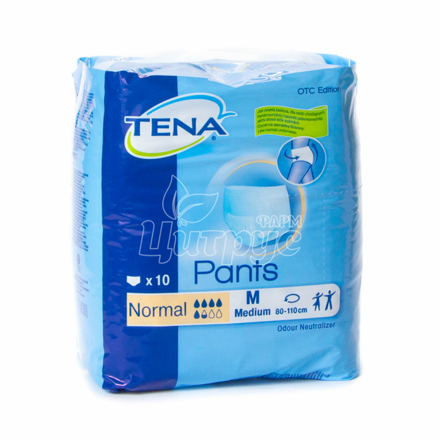 Підгузки-трусики для дорослих Тена (Tena) Пантс Нормал Медіум (Pants Normal Medium) 10 штук