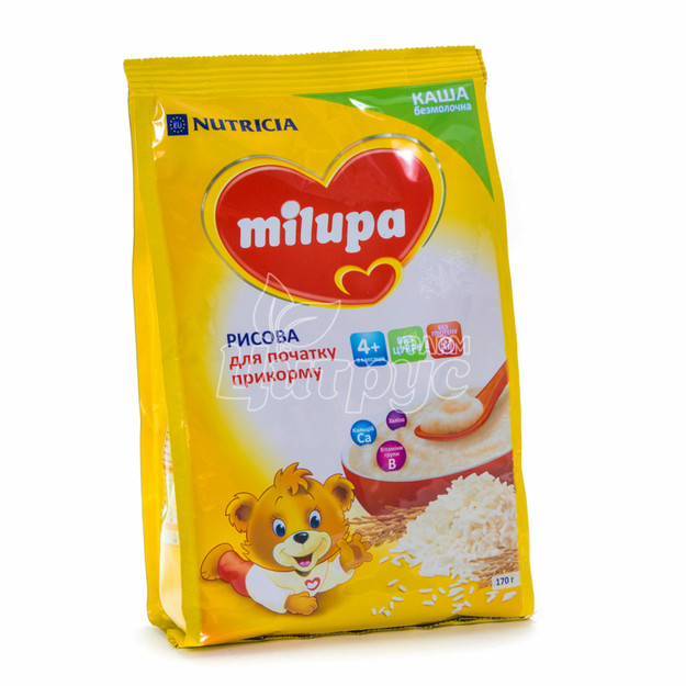 Каша дитяча безмолочна Мілупа (Milupa) рисова з 4 місяців 170 г
