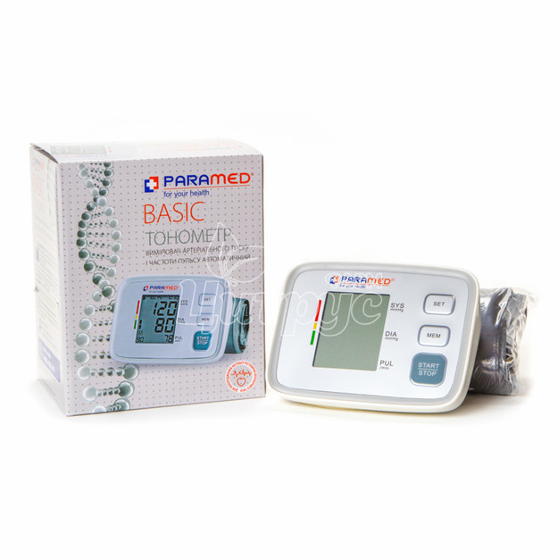Тонометр Парамед (Paramed) Бейсік (Basic) для вимірювання артеріального тиску автоматичний