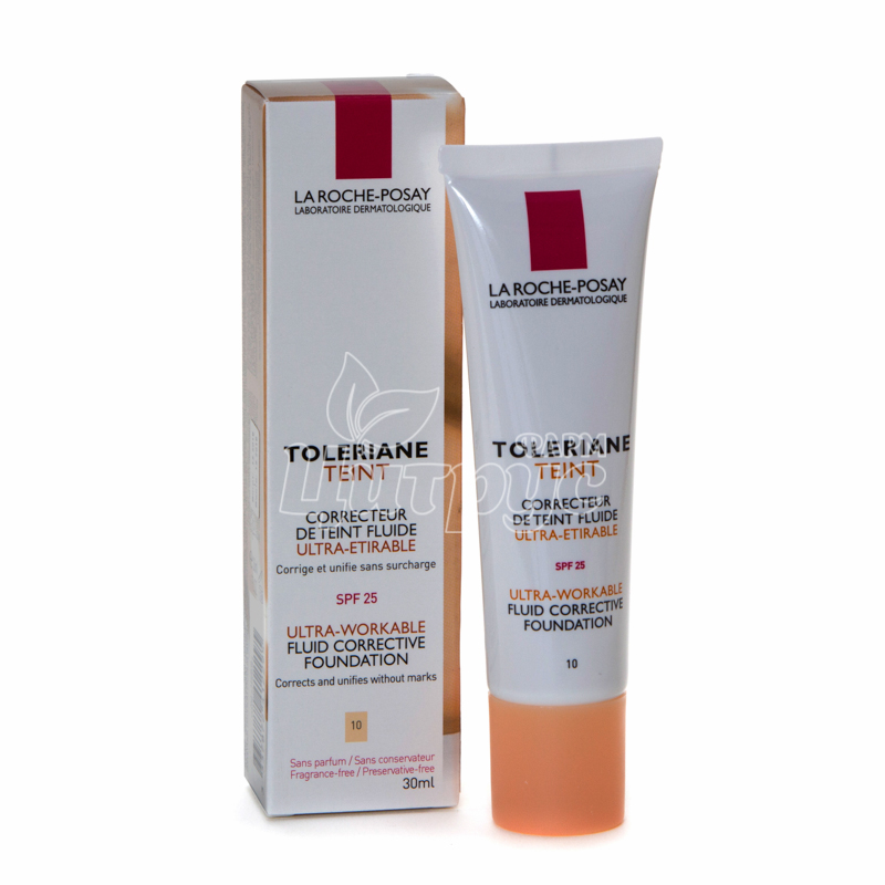 фото 1/Ля Рош позе Толеран Тон 10 (La Roche Posay Toleriane Teint) Крем-флюїд корегуючий тональний для обличчя SPF 25 тон слонова кістка 30 мл