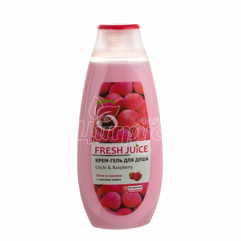 фото 1/Крем-гель для душу Фреш Джус (Fresh Juice) Лічі і Малина (Litchi & Raspberry) 400 мл