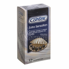 Презервативи Контекс (Contex) Екстра Сенсейшн (Extra Sensation) з великими точками і ребрами 12 штук