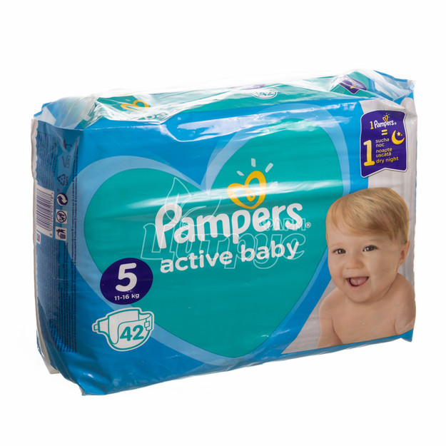 Підгузки для дітей Памперс (Pampers) Актив Бебі Драй (Active Baby-Dry) 5 (11 - 18 кг) junior 42 штуки