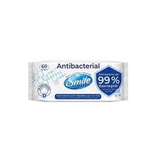 Серветки вологі Смайл (Smile) Антибактеріальні (Antibacterial) c D-пантенолом 60 штук
