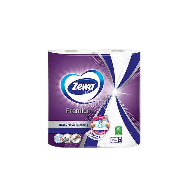 Рушник паперовий Зева Преміум (Zewa Premium) Двошаровий білий 2 штуки