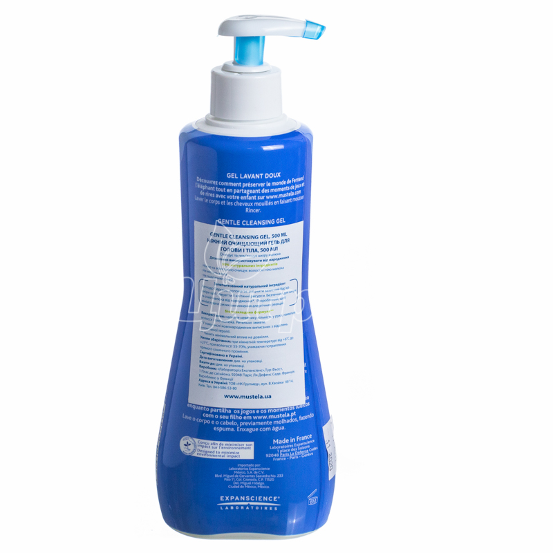 фото 1-2/Мустела Бебі (Mustela Bebe) Гель ніжний очищуючий для волосся і тіла для немовлят 500 мл