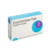 Есциталопрам-Тева таблетки вкриті оболонкою 20 мг 28 штук