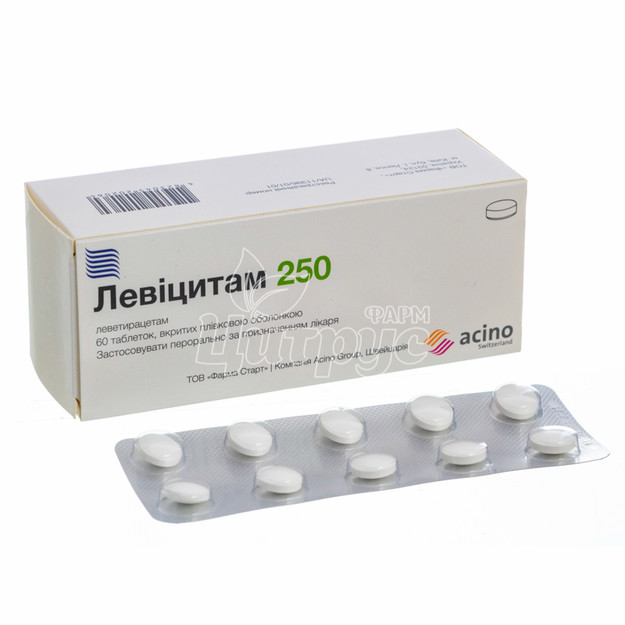 Левіцітам таблетки вкриті оболонкою 250 мг 60 штук