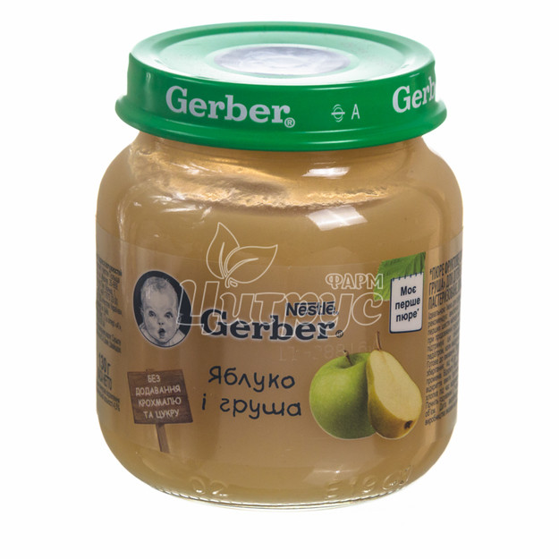 Пюре дитяче Гербер (Gerber) фруктове яблуко і груша з 5 місяців 130 г