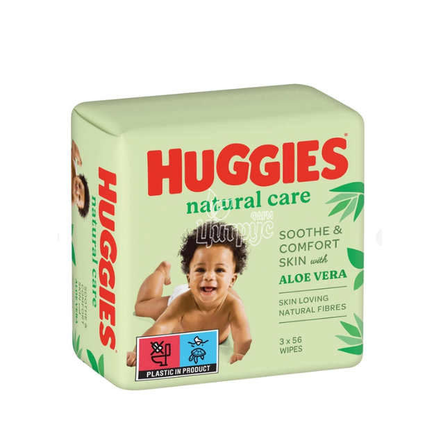 Серветки вологі дитячі Хаггіс (Huggies) Нейчерал Кер (Natural Care) (3 упаковки х 56 штук)