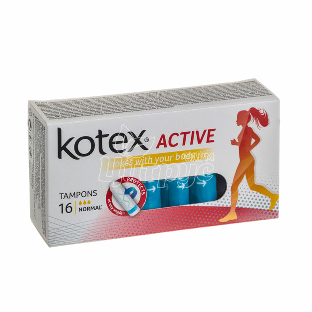 Тампони жіночі гігієнічні Котекс (Kotex) Актив Нормальне (Active Normal) 16 штук