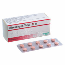 Лізиноприл-Тева таблетки 20 мг 60 штук