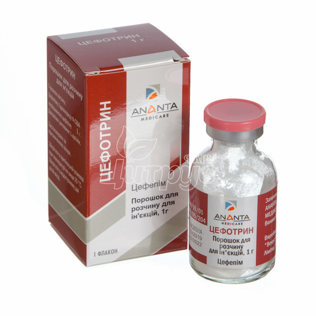 Цефотрін порошок для приготування розчину для ін*єкцій 1000 мг 1 штука