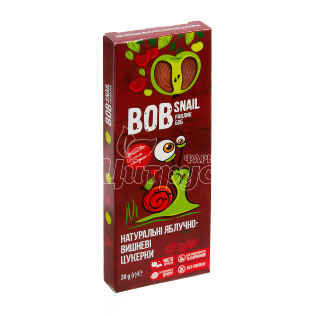Цукерки Боб Снейл (Bob Snail) Яблуко-вишня 30 г