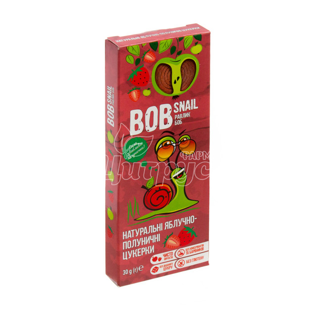 Цукерки Боб Снейл (Bob Snail) Яблуко-полуниця 30 г