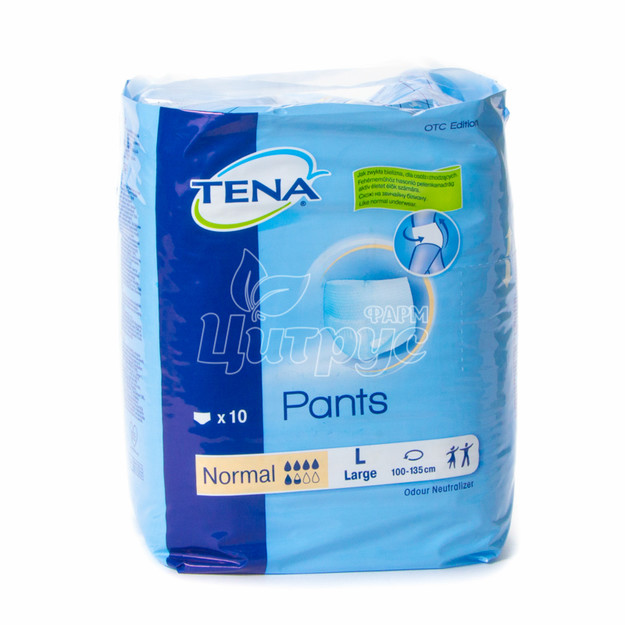 Підгузки-трусики для дорослих Тена (Tena) Пантс Нормал Лардж (Pants Normal Large) 10 штук