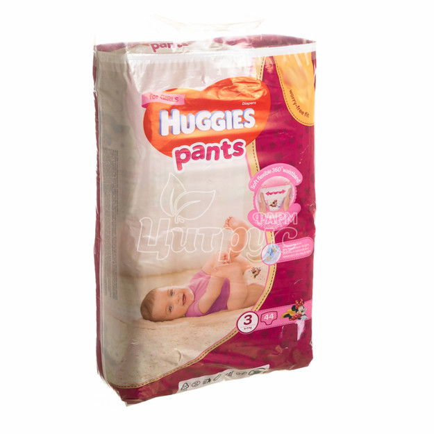Підгузки-трусики для дітей Хаггіс (Huggies) Пантс (Pants) 3 (6 - 11 кг) jumbo girl 44 штуки