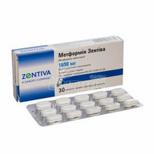 Метформін Зентіва таблетки вкриті оболонкою 1000 мг 30 штук