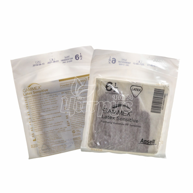 Рукавички хірургічні латексні Гаммекс (Gammex) Латекс Аурум (Latex Sensitive) стерильні неприпудренні розмір 6,5