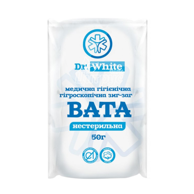 Вата нестерильна Доктор Вайт (Dr.White) зигзаг 50 г