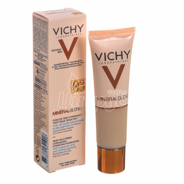 Віши Мінералбленд Тон 03 (Vichy Mineralblend) Засіб тональний для додання шкірі природного сяючого відтінку 30 мл