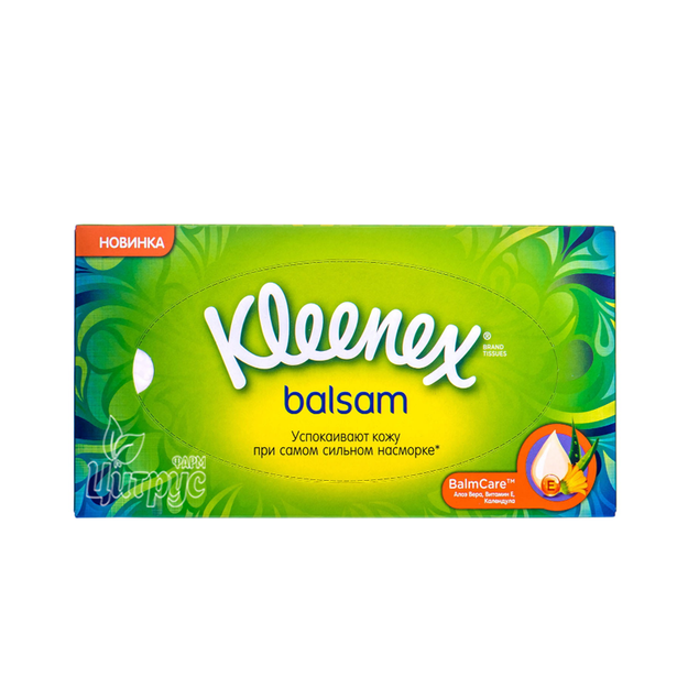 Серветки Клинекс (Kleenex) Бальзам (Balsam Tissue) Відривний 72 штук