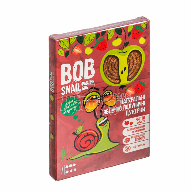 Цукерки Боб Снейл (Bob Snail) Яблуко-полуниця 120 г