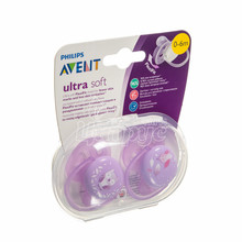 Соска пустишка Філіпс Авент (Philips Avent) Ультра Софт (Ultra Soft) силіконова ортодонтичної форми для дівчаток з 0-6 місяців 2 штуки