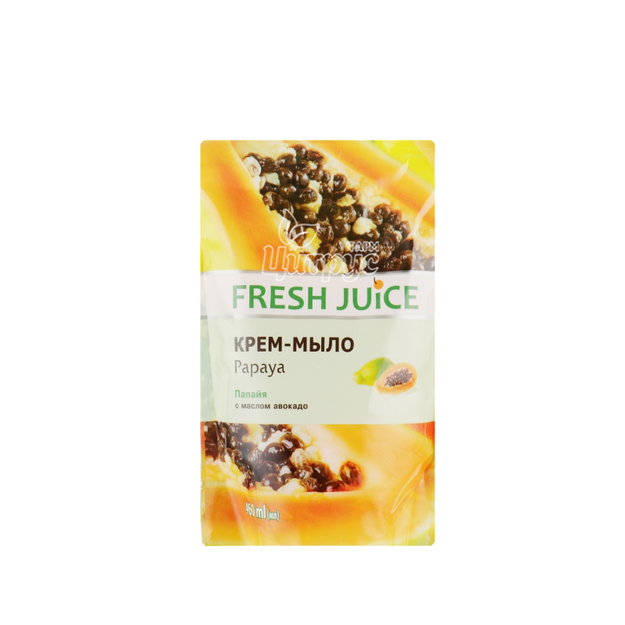 Крем-мило рідке Фреш Джус (Fresh Juice) Папайя (Papaya) З молоком авокадо дой-пак 460 мл