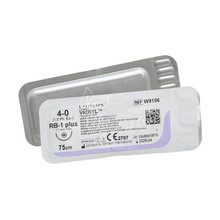 Шовний матеріал Вікрил (Vicril) 4/0 колючо-ріжуча голка 17 мм 1/2 кола фіолетовий довжина нитки 75 см (W9106)