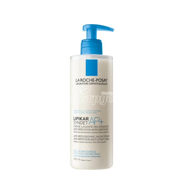 Ля Рош позе Ліпікар Сіндет АР+ (La Roche Posay Lipikar Syndet AP+) Крем-гель очищуючий для догляду за сухою і подразненою шкірою тіла дітей і дорослих 400 мл